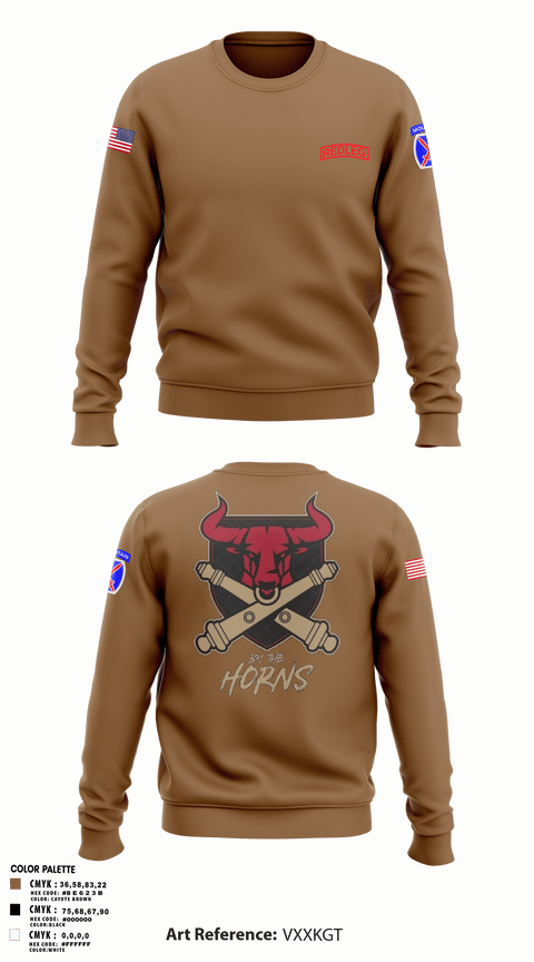 Crew Neck Sweatshirt, BRAVO BULLS, Army, Teamtime, Team time, sublimation, custom sports apparel, team uniforms, spirit wear, spiritwear, sports uniforms, custom shirts, team store, custom team store, fundraiser sports, apparel fundraiser