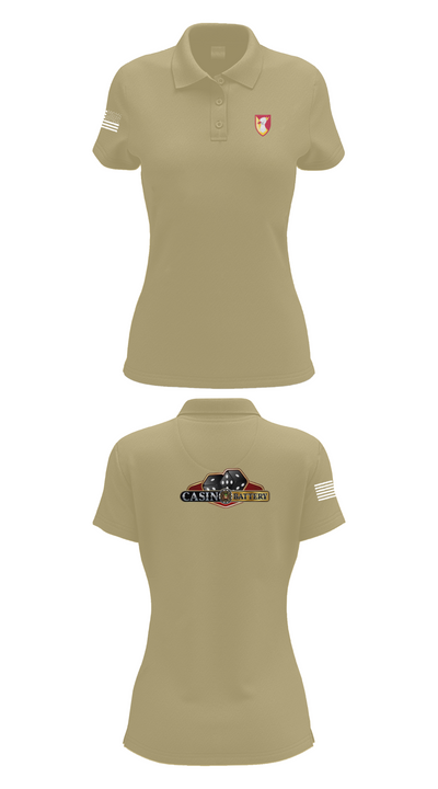 Charlie Battery, 1st Battalion 1st Air Defense Artillery Regiment 30470719 Women's Short Sleeve Performance Polo  - 95