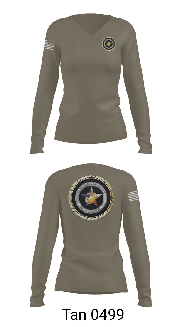 Womens Long Sleeve Vneck Shirt, Goodfellow AFB, Marines, Teamtime, Team time, sublimation, custom sports apparel, team uniforms, spirit wear, spiritwear, sports uniforms, custom shirts, team store, custom team store, fundraiser sports, apparel fundraiser