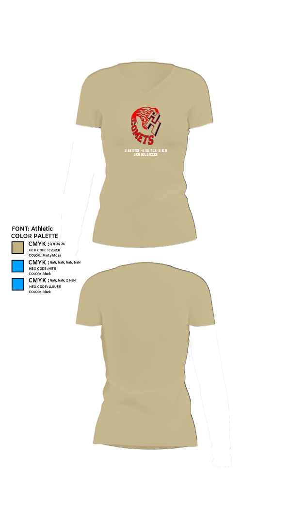 Womens Short Sleeve Vneck Shirt, Hanover-Horton High School Soccer, Women's Soccer, Teamtime, Team time, sublimation, custom sports apparel, team uniforms, spirit wear, spiritwear, sports uniforms, custom shirts, team store, custom team store, fundraiser sports, apparel fundraiser