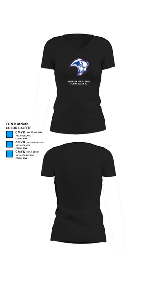 Women's Short Sleeve Vneck Shirt, Jefferson County Middle School Volleyball, Men's Volleyball, Teamtime, Team time, sublimation, custom sports apparel, team uniforms, spirit wear, spiritwear, sports uniforms, custom shirts, team store, custom team store, fundraiser sports, apparel fundraiser
