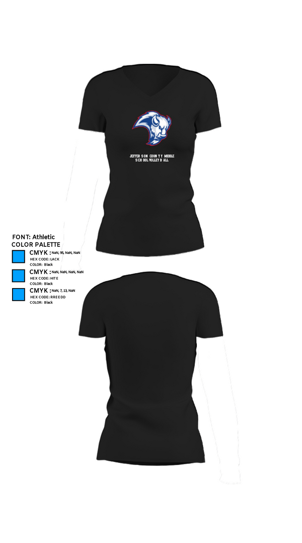 Women's Short Sleeve Vneck Shirt, Jefferson County Middle School Volleyball, Men's Volleyball, Teamtime, Team time, sublimation, custom sports apparel, team uniforms, spirit wear, spiritwear, sports uniforms, custom shirts, team store, custom team store, fundraiser sports, apparel fundraiser