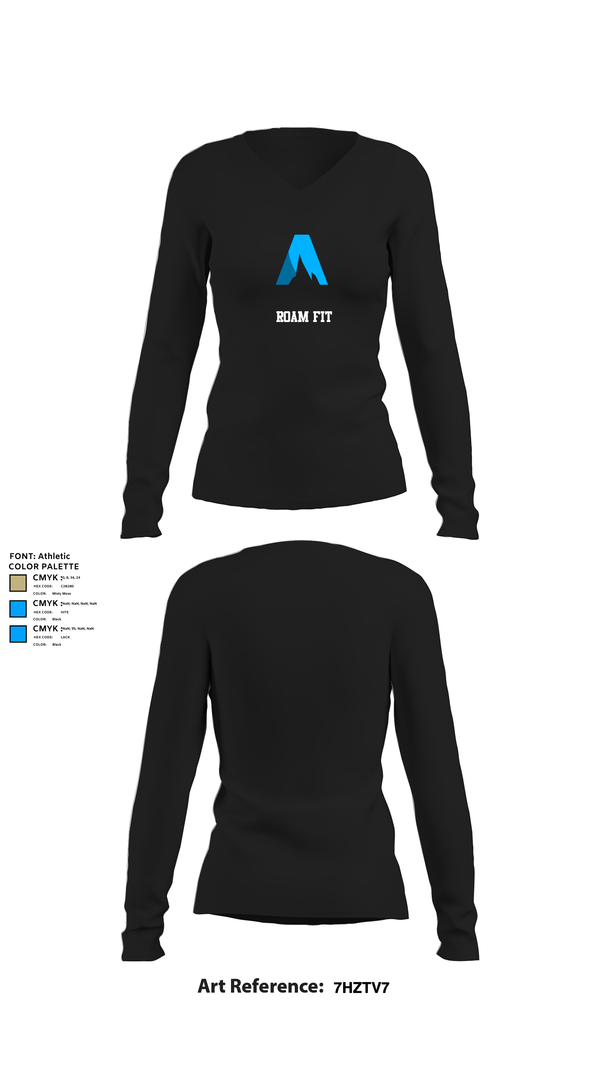 Womens Long Sleeve Vneck Shirt, Roam FIT, , Teamtime, Team time, sublimation, custom sports apparel, team uniforms, spirit wear, spiritwear, sports uniforms, custom shirts, team store, custom team store, fundraiser sports, apparel fundraiser
