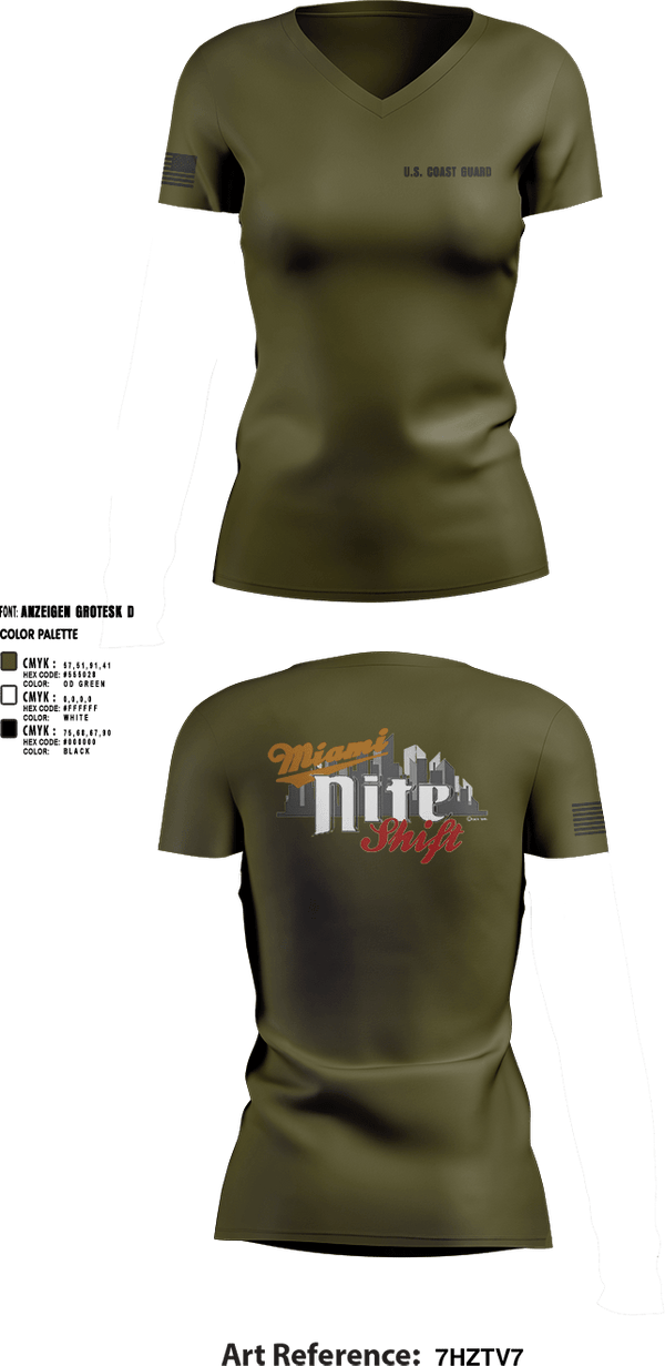 Womens Short Sleeve Vneck Shirt, Air Station Miami, Coast Guard, Teamtime, Team time, sublimation, custom sports apparel, team uniforms, spirit wear, spiritwear, sports uniforms, custom shirts, team store, custom team store, fundraiser sports, apparel fundraiser