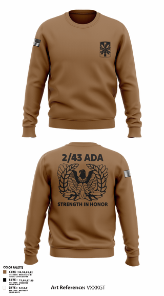 Crew Neck Sweatshirt, 2/43 ADA, Army, Teamtime, Team time, sublimation, custom sports apparel, team uniforms, spirit wear, spiritwear, sports uniforms, custom shirts, team store, custom team store, fundraiser sports, apparel fundraiser
