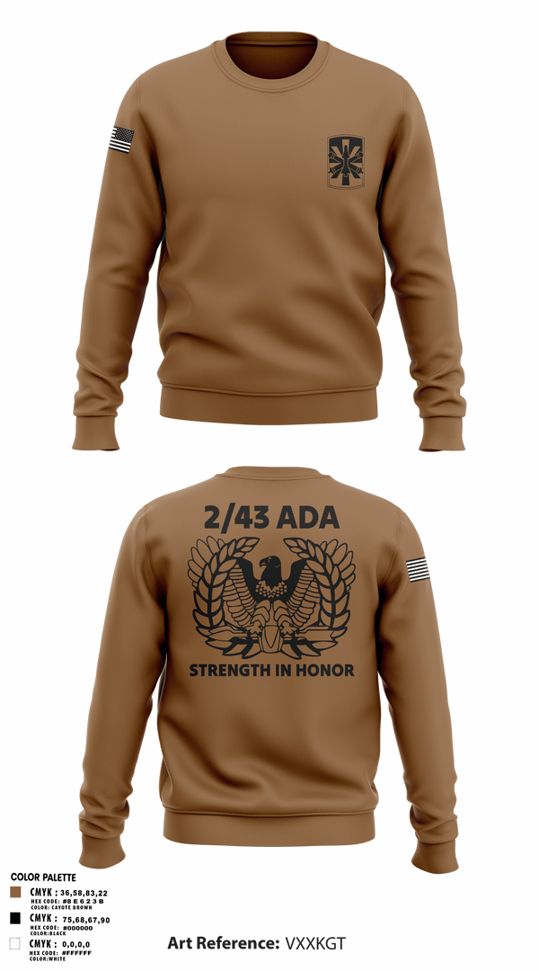 Crew Neck Sweatshirt, 2/43 ADA, Army, Teamtime, Team time, sublimation, custom sports apparel, team uniforms, spirit wear, spiritwear, sports uniforms, custom shirts, team store, custom team store, fundraiser sports, apparel fundraiser