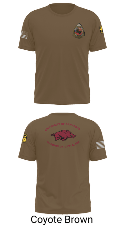 University of Arkansas Army ROTC - Razorback Battalion 15416563 Old School Cotton Feel Shirt - 10