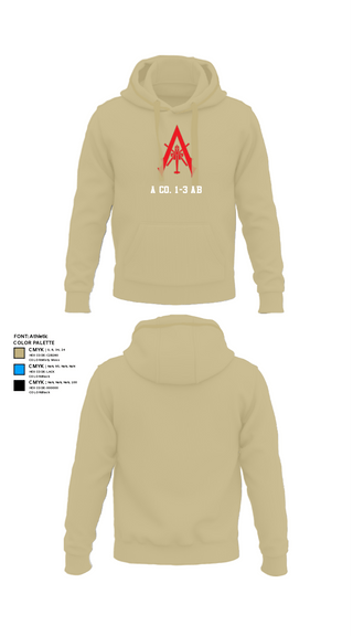 Hoodie, A Co. 1-3 AB, Army, Teamtime, Team time, sublimation, custom sports apparel, team uniforms, spirit wear, spiritwear, sports uniforms, custom shirts, team store, custom team store, fundraiser sports, apparel fundraiser