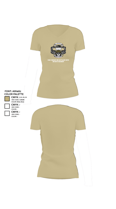 Echo company 2nd battalion 258th infantry regiment 87636352 Women's Short Sleeve V-neck Shirt - 84
