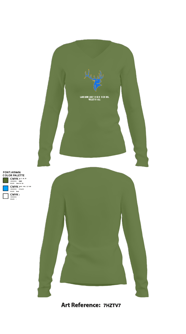 Women's Long Sleeve Vneck Shirt, Lake Quinault High School Volleyball, Women's Volleyball, Teamtime, Team time, sublimation, custom sports apparel, team uniforms, spirit wear, spiritwear, sports uniforms, custom shirts, team store, custom team store, fundraiser sports, apparel fundraiser