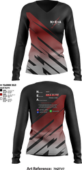 undefined Women's Long Sleeve V-neck Shirt -1 3