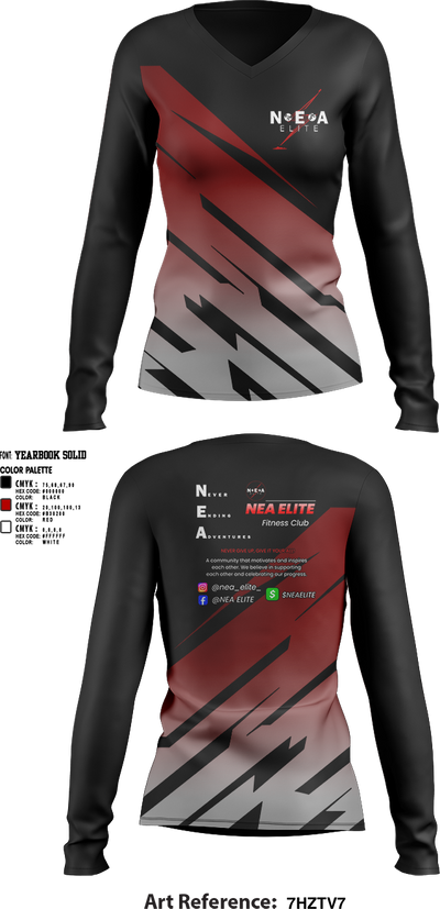 undefined Women's Long Sleeve V-neck Shirt -1 3