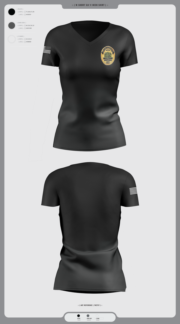 Womens Short Sleeve Vneck Shirt, Miami Gardens Police, , Teamtime, Team time, sublimation, custom sports apparel, team uniforms, spirit wear, spiritwear, sports uniforms, custom shirts, team store, custom team store, fundraiser sports, apparel fundraiser