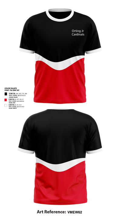 Orting Jr Cardinals 66929209 Short Sleeve Performance Shirt - 1