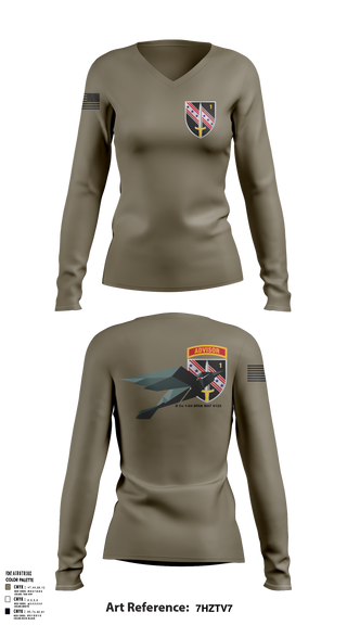 Womens Long Sleeve Vneck Shirt, B Co 1-54 SFAB MAT 6122, Army, Teamtime, Team time, sublimation, custom sports apparel, team uniforms, spirit wear, spiritwear, sports uniforms, custom shirts, team store, custom team store, fundraiser sports, apparel fundraiser
