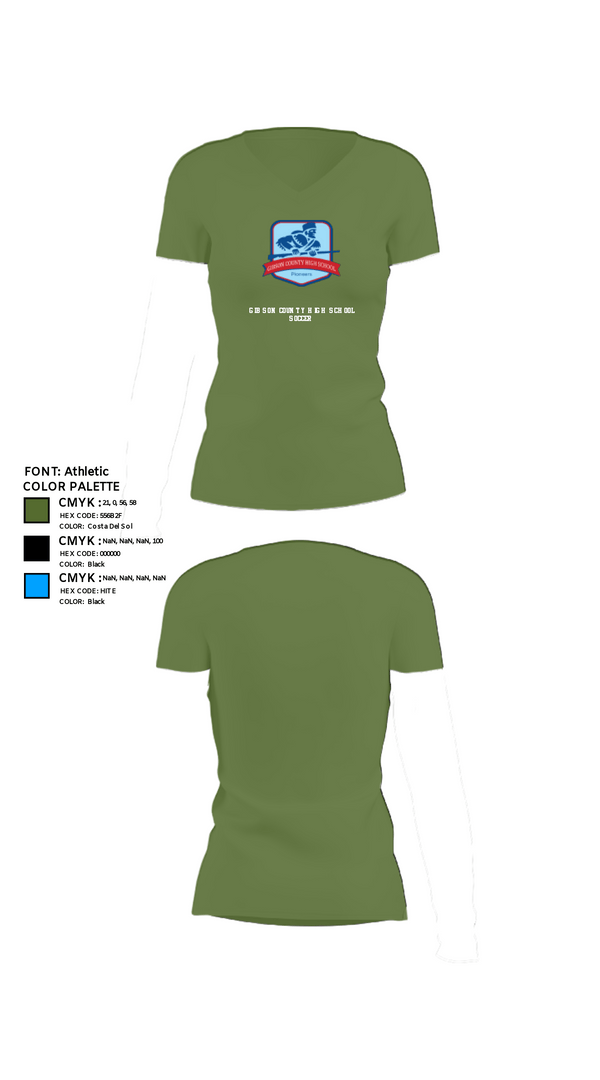 Womens Short Sleeve Vneck Shirt, Gibson County High School Soccer, Women's Soccer, Teamtime, Team time, sublimation, custom sports apparel, team uniforms, spirit wear, spiritwear, sports uniforms, custom shirts, team store, custom team store, fundraiser sports, apparel fundraiser