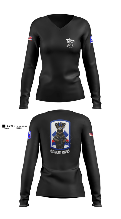 3RD PLT BAD BOYS3RD PLT BAD BOYS 899719921-299 DismountBlue Ewok 2663775 Women's Long Sleeve V-neck Shirt -1 1