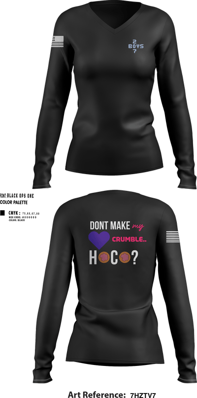 207Boys 29287751 Women's Long Sleeve V-neck Shirt - 27