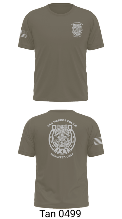 San Marcos Police Mounted Unit 48191371 Old School Cotton Feel Shirt - 67