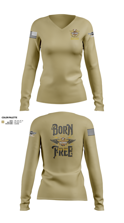 HDCI east coast 12076513 Women's Long Sleeve V-neck Shirt - 1