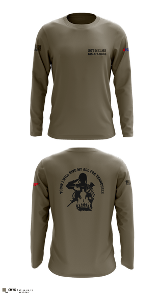 Long Sleeve Performance Shirt, SGT Nelms, National Guard, Teamtime, Team time, sublimation, custom sports apparel, team uniforms, spirit wear, spiritwear, sports uniforms, custom shirts, team store, custom team store, fundraiser sports, apparel fundraiser