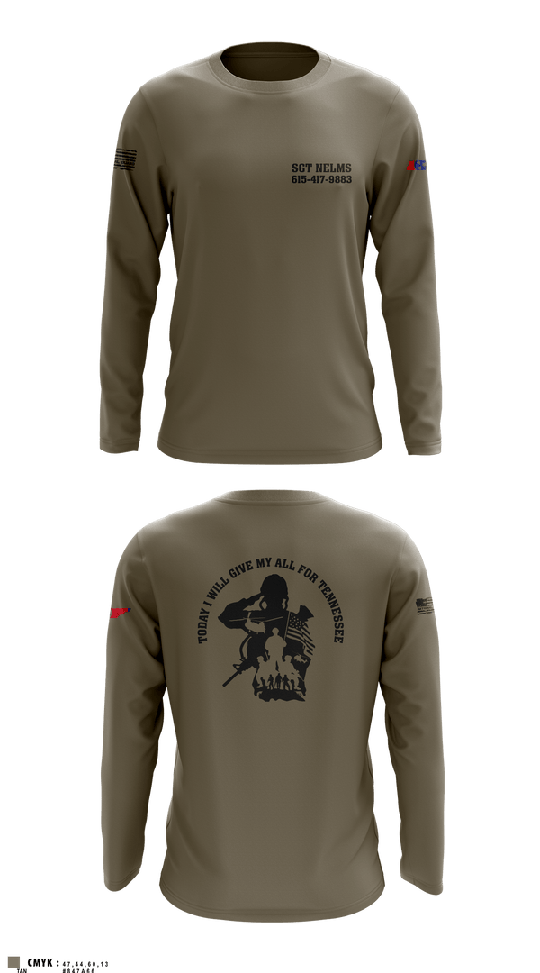 Long Sleeve Performance Shirt, SGT Nelms, National Guard, Teamtime, Team time, sublimation, custom sports apparel, team uniforms, spirit wear, spiritwear, sports uniforms, custom shirts, team store, custom team store, fundraiser sports, apparel fundraiser