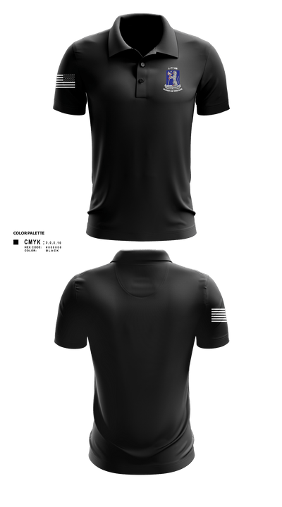 1-77 AR A Co. 43528824 Short Sleeve Performance Polo - 105