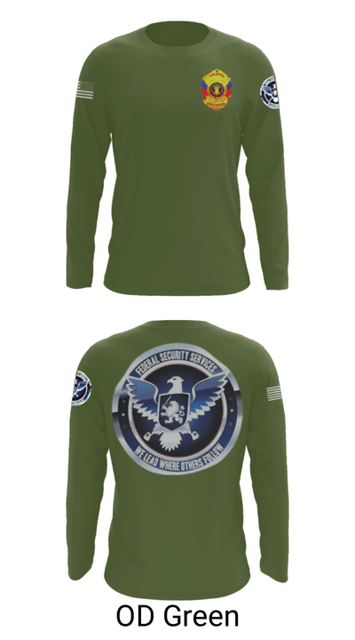 TS FEDERAL PRIVATE SECURITY & BODYGUARD 72741630 Long Sleeve Performance Shirt - 44