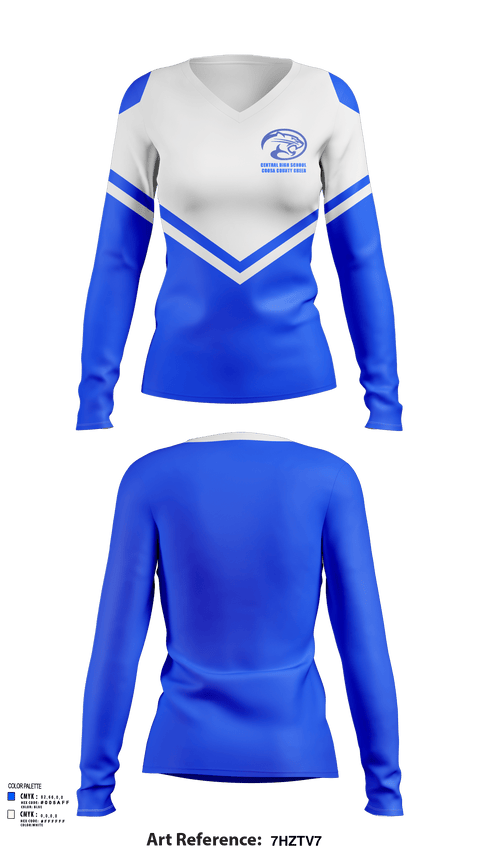 Womens Long Sleeve Vneck Shirt, Central High School Coosa County Cheer, Cheer, Teamtime, Team time, sublimation, custom sports apparel, team uniforms, spirit wear, spiritwear, sports uniforms, custom shirts, team store, custom team store, fundraiser sports, apparel fundraiser