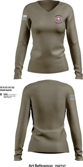 Womens Long Sleeve Vneck Shirt, Civil air patrol, , Teamtime, Team time, sublimation, custom sports apparel, team uniforms, spirit wear, spiritwear, sports uniforms, custom shirts, team store, custom team store, fundraiser sports, apparel fundraiser