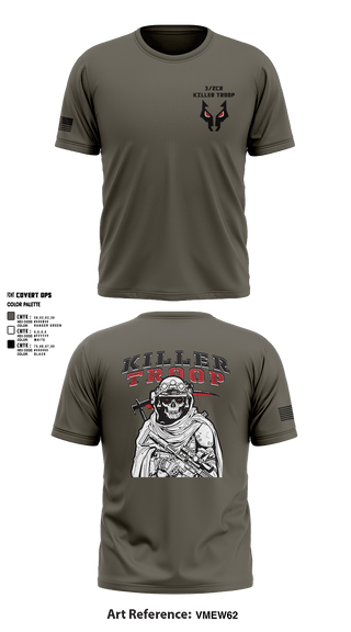 Short Sleeve Performance Shirt, 3/2CR Killer Troop, Army, Teamtime, Team time, sublimation, custom sports apparel, team uniforms, spirit wear, spiritwear, sports uniforms, custom shirts, team store, custom team store, fundraiser sports, apparel fundraiser