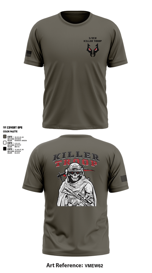 Short Sleeve Performance Shirt, 3/2CR Killer Troop, Army, Teamtime, Team time, sublimation, custom sports apparel, team uniforms, spirit wear, spiritwear, sports uniforms, custom shirts, team store, custom team store, fundraiser sports, apparel fundraiser