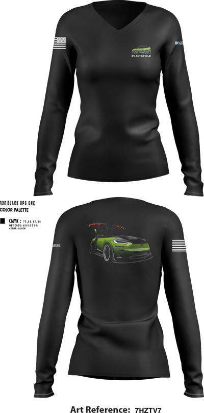 EV Autostyle 56897725 Women's Long Sleeve V-neck Shirt - 29