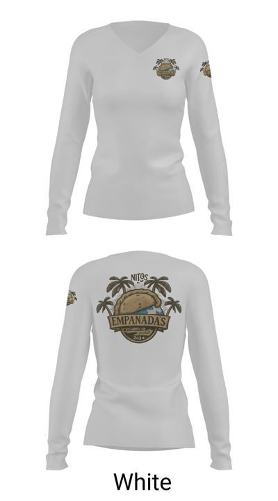 Nito’s Empanadas 80418193 Women's Long Sleeve V-neck Shirt -1 16