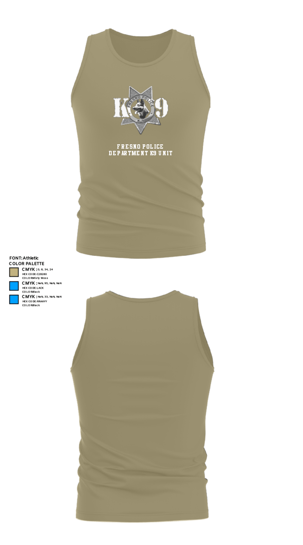 Tank Top, Fresno Police Department K9 Unit, Police, Teamtime, Team time, sublimation, custom sports apparel, team uniforms, spirit wear, spiritwear, sports uniforms, custom shirts, team store, custom team store, fundraiser sports, apparel fundraiser