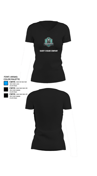 Womens Short Sleeve Vneck Shirt, Daddy’s Beard Company, , Teamtime, Team time, sublimation, custom sports apparel, team uniforms, spirit wear, spiritwear, sports uniforms, custom shirts, team store, custom team store, fundraiser sports, apparel fundraiser