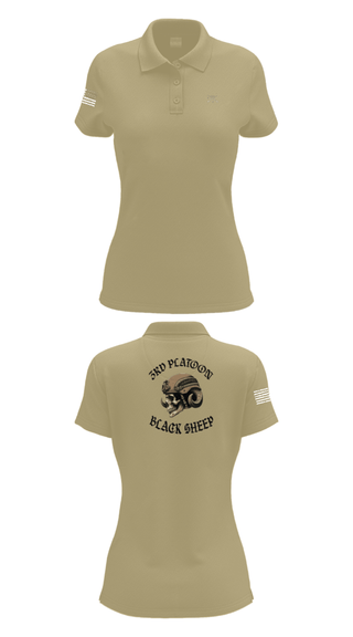 Women's Short Sleeve Performance Polo, 3rd PLT Black Sheep, Army, Teamtime, Team time, sublimation, custom sports apparel, team uniforms, spirit wear, spiritwear, sports uniforms, custom shirts, team store, custom team store, fundraiser sports, apparel fundraiser