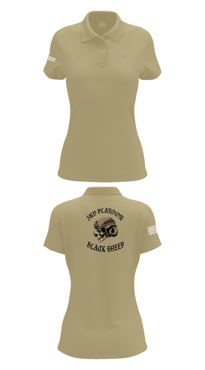 3rd PLT Black Sheep 32884167 Women's Short Sleeve Performance Polo  - 95
