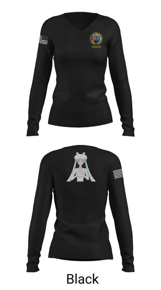 Womens Long Sleeve Vneck Shirt, MARDET Fort Leonard Wood Basic Military Police School House (FLW) INIWIC, , Teamtime, Team time, sublimation, custom sports apparel, team uniforms, spirit wear, spiritwear, sports uniforms, custom shirts, team store, custom team store, fundraiser sports, apparel fundraiser