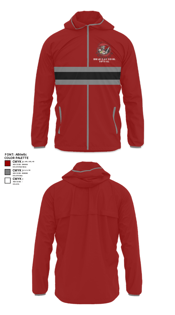 Windbreaker, Douglas High School Softball, Softball, Teamtime, Team time, sublimation, custom sports apparel, team uniforms, spirit wear, spiritwear, sports uniforms, custom shirts, team store, custom team store, fundraiser sports, apparel fundraiser