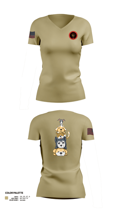 Cranberry Country K9s 10708887 Women's Short Sleeve V-neck Shirt - 2