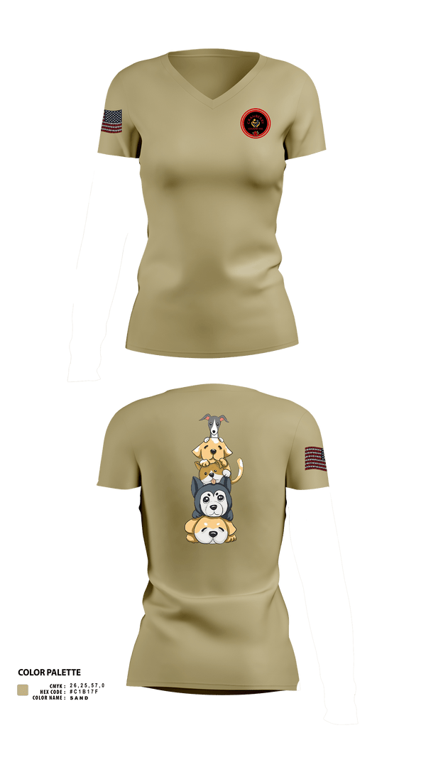 Womens Short Sleeve Vneck Shirt, Cranberry Country K9s, , Teamtime, Team time, sublimation, custom sports apparel, team uniforms, spirit wear, spiritwear, sports uniforms, custom shirts, team store, custom team store, fundraiser sports, apparel fundraiser