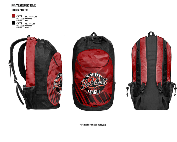 Gear Bag, North West Bergen Passaic Basketball League, Men's Basketball, Teamtime, Team time, sublimation, custom sports apparel, team uniforms, spirit wear, spiritwear, sports uniforms, custom shirts, team store, custom team store, fundraiser sports, apparel fundraiser