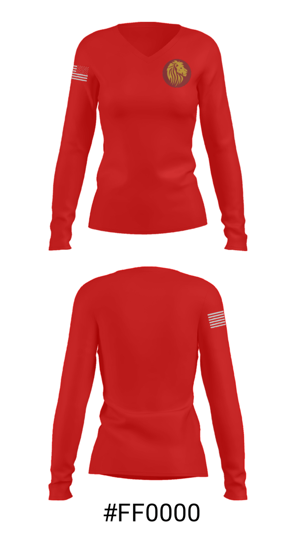 Women's Long Sleeve Vneck Shirt, East Richland Christian School Track, Track & Field, Teamtime, Team time, sublimation, custom sports apparel, team uniforms, spirit wear, spiritwear, sports uniforms, custom shirts, team store, custom team store, fundraiser sports, apparel fundraiser