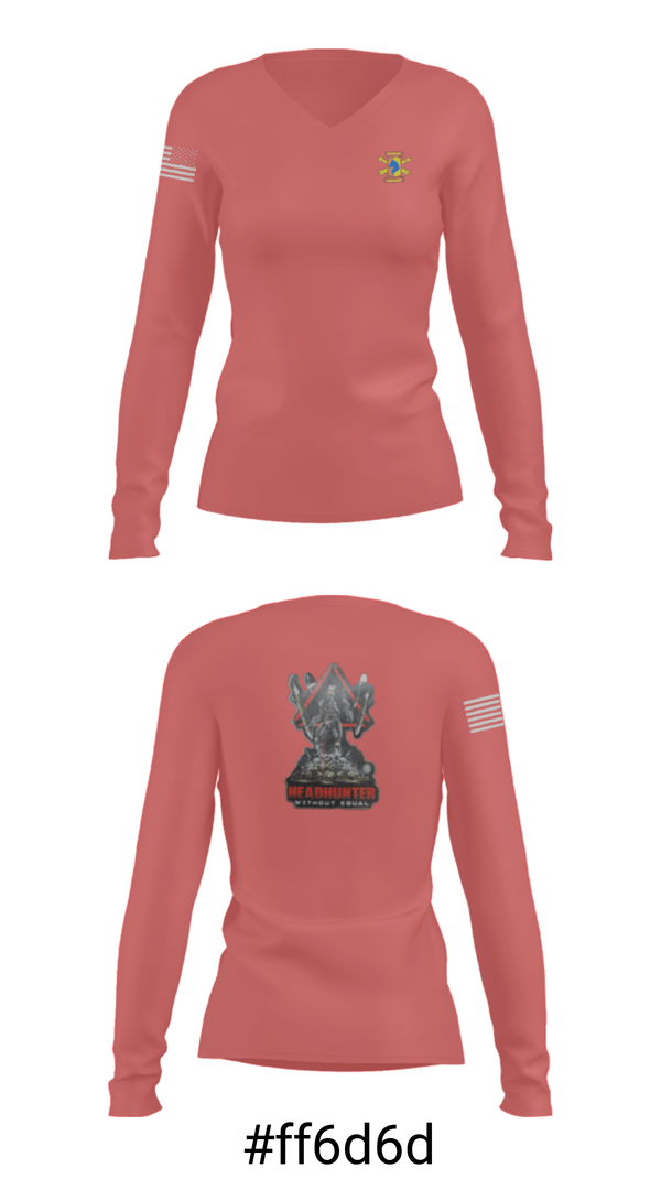 Women's Long Sleeve Vneck Shirt, 1/623rd FAR, National Guard, Teamtime, Team time, sublimation, custom sports apparel, team uniforms, spirit wear, spiritwear, sports uniforms, custom shirts, team store, custom team store, fundraiser sports, apparel fundraiser