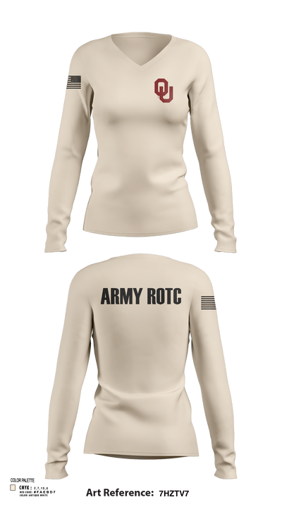 OU Army ROTC 95723228 Women's Long Sleeve V-neck Shirt - 116