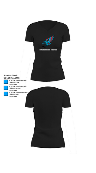 Womens Short Sleeve Vneck Shirt, Piute High School Wrestling, Wrestling, Teamtime, Team time, sublimation, custom sports apparel, team uniforms, spirit wear, spiritwear, sports uniforms, custom shirts, team store, custom team store, fundraiser sports, apparel fundraiser