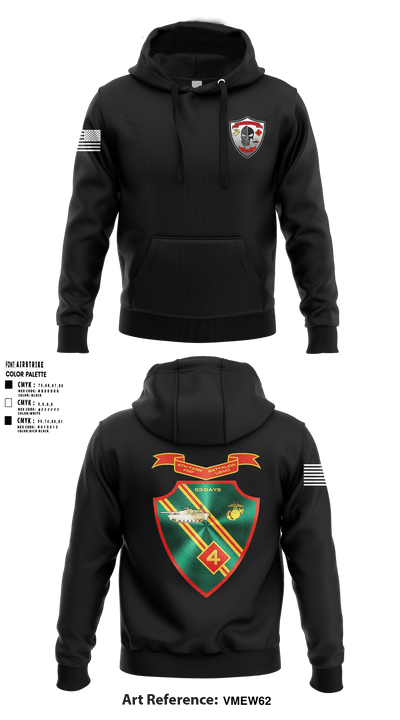 Det. 4 Tows and Scouts 4th Tank Battalion 82433945 Hoodie - 1