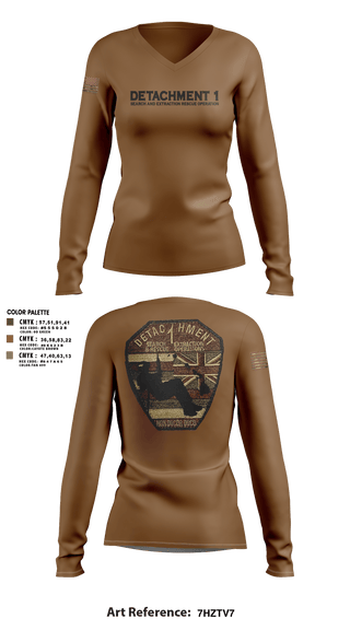 Womens Long Sleeve Vneck Shirt, Detachment 1, Air Force, Teamtime, Team time, sublimation, custom sports apparel, team uniforms, spirit wear, spiritwear, sports uniforms, custom shirts, team store, custom team store, fundraiser sports, apparel fundraiser