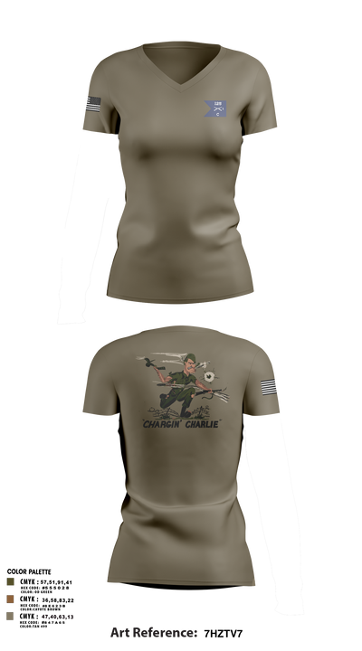 C Co 1-125th IN 33854609 Women's Short Sleeve V-neck Shirt - 3
